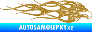 Samolepka Orel 016 pravá v plamenech Ultra Metalic zlatá