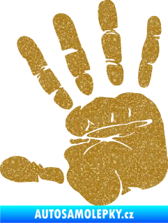 Samolepka Otisk ruky levá Ultra Metalic zlatá