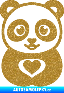 Samolepka Panda 008 roztomilá Ultra Metalic zlatá