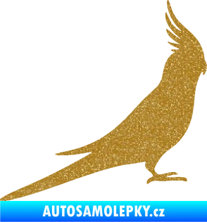 Samolepka Papoušek 002 pravá Ultra Metalic zlatá