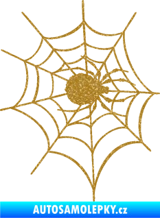 Samolepka Pavouk 016 pravá s pavučinou Ultra Metalic zlatá