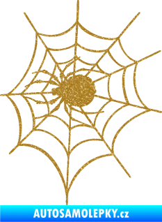 Samolepka Pavouk 016 levá s pavučinou Ultra Metalic zlatá