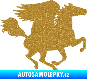 Samolepka Pegas 001 pravá okřídlený kůň Ultra Metalic zlatá