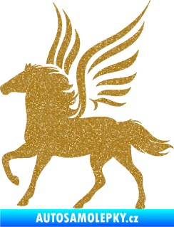 Samolepka Pegas 002 levá okřídlený kůň Ultra Metalic zlatá