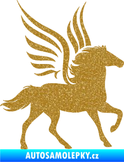Samolepka Pegas 002 pravá okřídlený kůň Ultra Metalic zlatá