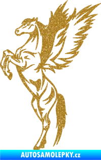 Samolepka Pegas okřídlený kůň 004 levá na zadních Ultra Metalic zlatá