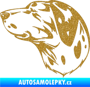 Samolepka Pes 002 levá Dalmatin Ultra Metalic zlatá