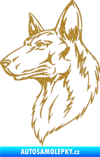Samolepka Pes 019 levá Ultra Metalic zlatá