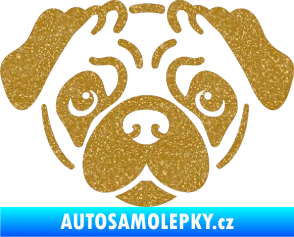 Samolepka Pes 067 Mopsík Ultra Metalic zlatá