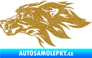 Samolepka Pes 127 levá hlava Ultra Metalic zlatá