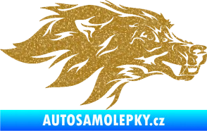Samolepka Pes 127 pravá hlava Ultra Metalic zlatá