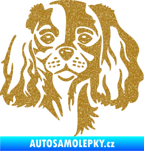 Samolepka Pes 132 pravá Cavalier king Charles spaniel Ultra Metalic zlatá