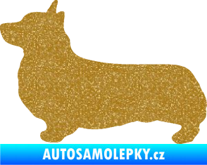 Samolepka Pes 164 levá Welsh Corgi Pembroke Ultra Metalic zlatá