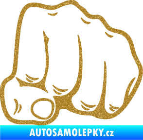 Samolepka Pěst 003 pravá Ultra Metalic zlatá
