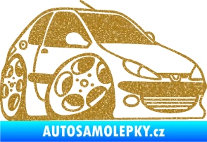 Samolepka Peugeot 206 karikatura pravá Ultra Metalic zlatá