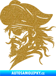 Samolepka Pirát 001 levá s páskou přes oko Ultra Metalic zlatá