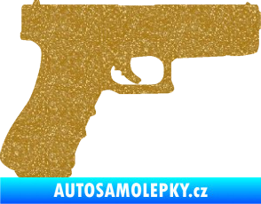 Samolepka Pistole 001 pravá Ultra Metalic zlatá
