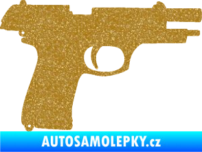 Samolepka Pistole 004 pravá Ultra Metalic zlatá
