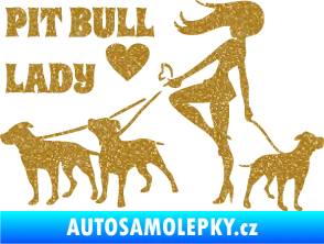 Samolepka Pit Bull lady levá Ultra Metalic zlatá