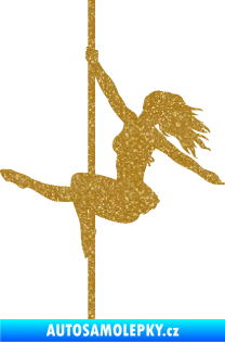 Samolepka Pole dance 001 levá tanec na tyči Ultra Metalic zlatá