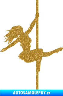 Samolepka Pole dance 001 pravá tanec na tyči Ultra Metalic zlatá