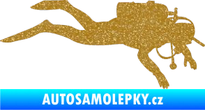 Samolepka Potápěč 003 pravá Ultra Metalic zlatá