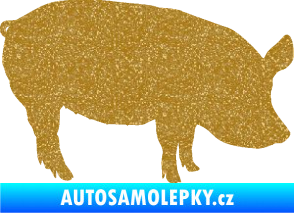 Samolepka Prase 001 pravá Ultra Metalic zlatá