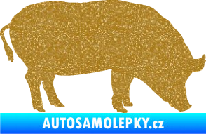 Samolepka Prase 004 pravá Ultra Metalic zlatá