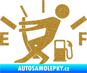 Samolepka Prázdná nádrž 001 palivoměr, varianta s mužem Ultra Metalic zlatá