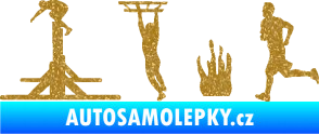 Samolepka Překážkové závody 001 levá OCR Ultra Metalic zlatá