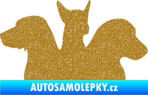 Samolepka Psi 001 pravá skupinka Ultra Metalic zlatá