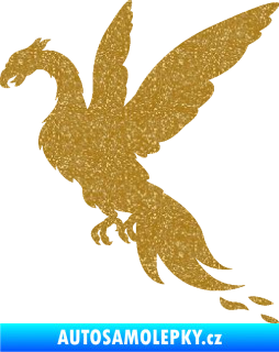 Samolepka Pták Fénix 001 levá Ultra Metalic zlatá