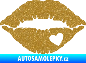 Samolepka Pusa 004 se srdíčkem pravá Ultra Metalic zlatá