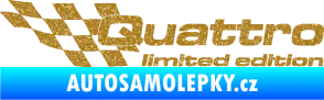 Samolepka Quattro limited edition levá Ultra Metalic zlatá