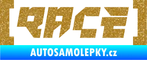 Samolepka Race nápis Ultra Metalic zlatá