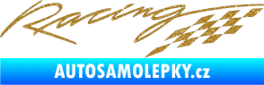 Samolepka Racing sachovnice Ultra Metalic zlatá