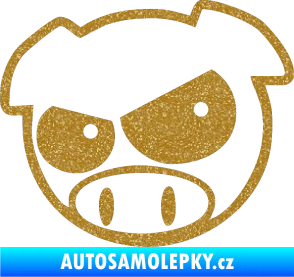 Samolepka Rally pig 002 levá Ultra Metalic zlatá