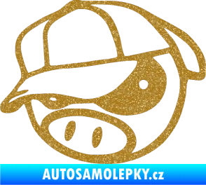 Samolepka Rally pig 003 levá Ultra Metalic zlatá