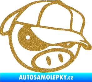 Samolepka Rally pig 003 pravá Ultra Metalic zlatá
