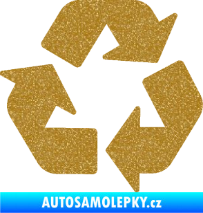 Samolepka Recyklace 001 symbol Ultra Metalic zlatá