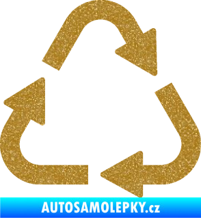 Samolepka Recyklace 002 symbol Ultra Metalic zlatá
