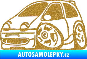 Samolepka Renault Twingo karikatura levá Ultra Metalic zlatá
