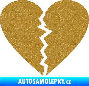 Samolepka Rozbité srdce 001  Ultra Metalic zlatá
