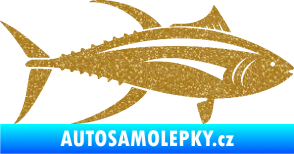 Samolepka Ryba 013 pravá tuňák Ultra Metalic zlatá