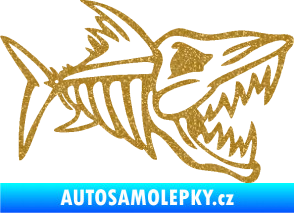 Samolepka Ryba kostra 002 pravá Ultra Metalic zlatá
