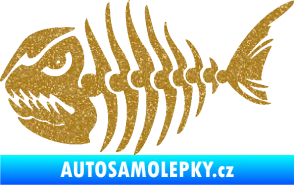 Samolepka Ryba kostra 004 levá Ultra Metalic zlatá