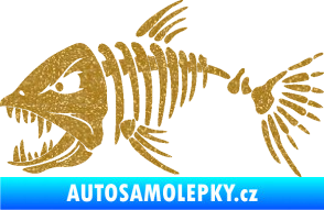 Samolepka Ryba kostra 005 levá Ultra Metalic zlatá