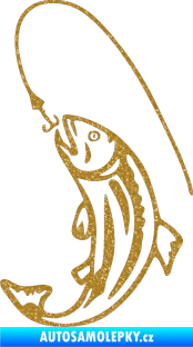 Samolepka Ryba s návnadou 003 levá Ultra Metalic zlatá