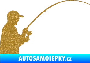 Samolepka Rybář 001 pravá Ultra Metalic zlatá
