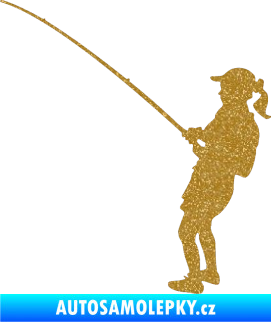Samolepka Rybář 005 levá Ultra Metalic zlatá